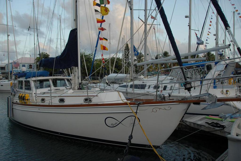 Mystic at Nanny Cay docked in Tortola, BVI © Edward Cohen